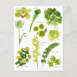 Postale kaart Groene bloemen