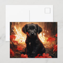 Postale lamme en Pétales Briefkaart