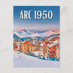 Postale Les Arcs 1950 Skigebied Briefkaart