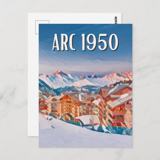 Postale Les Arcs 1950 Skigebied Briefkaart (Voorkant / Achterkant)