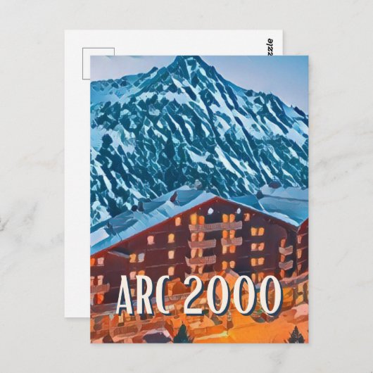 Postale Les Arcs 2000 Skiresort Briefkaart (Voorkant / Achterkant)
