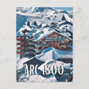 Postale Les Arcs Ski-kaart Briefkaart