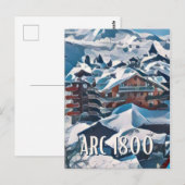 Postale Les Arcs Ski-kaart Briefkaart (Voorkant / Achterkant)
