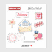 Postale Liefde Pen Vriend Vinyl Stickers (Vel)