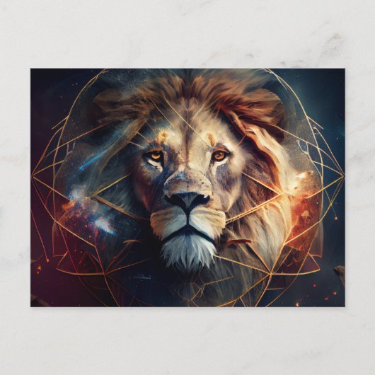 Postale Lion Zodiac Briefkaart (Voorkant)