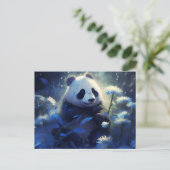 Postale Panda Blauwe Licht Briefkaart (Staand voorkant)