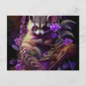 Postale Raccoon Mauve Briefkaart (Voorkant)