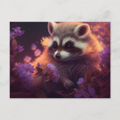 Postale Raccoon Mauve Briefkaart (Voorkant)