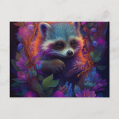 Postale Raccoon Mauve Briefkaart (Voorkant)