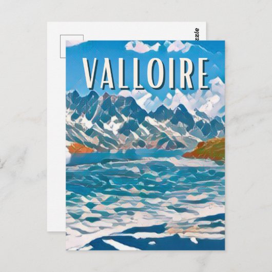 Postale Valloire Ski Station Briefkaart (Voorkant / Achterkant)
