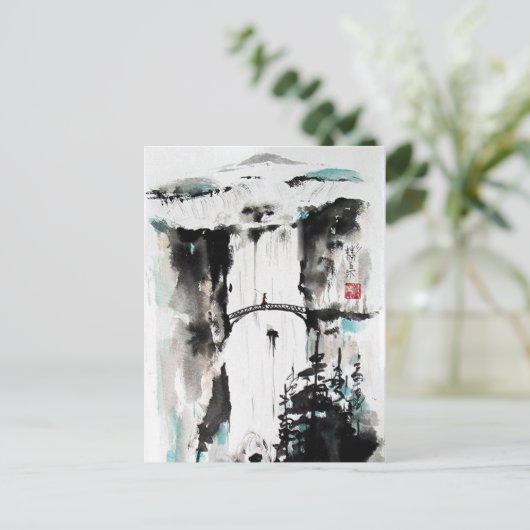 Postale watervalkaart van China Briefkaart (Staand voorkant)