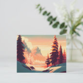 Postale winterkaarten briefkaart (Staand voorkant)