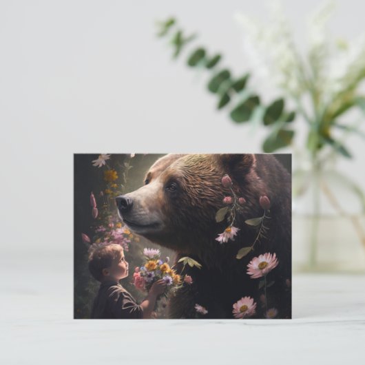Postales bear Fleur-kaarten Briefkaart (Staand voorkant)