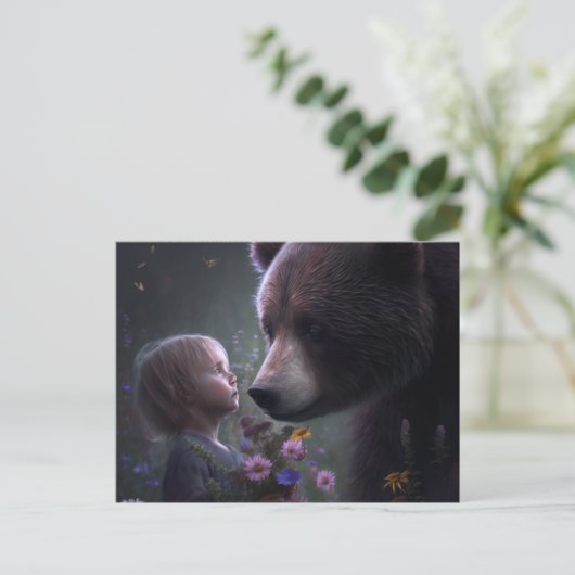 Postales bear Fleur-kaarten Briefkaart (Staand voorkant)
