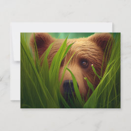 Postales bear herbe briefkaart