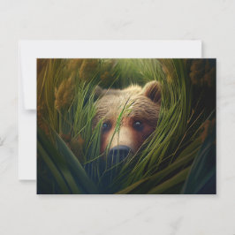Postales bear herbe briefkaart