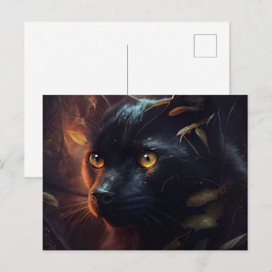 Postales Black Cat Briefkaart (Voorkant / Achterkant)