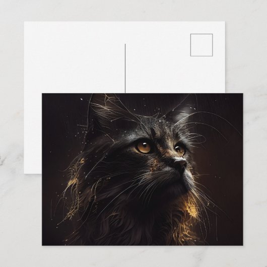 Postales Black Cat Briefkaart (Voorkant / Achterkant)