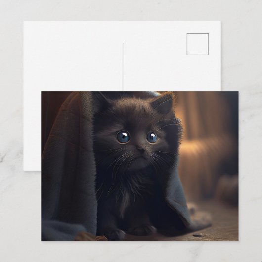 Postales Black Cat Briefkaart (Voorkant / Achterkant)