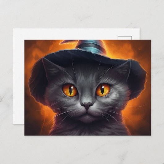 Postales Cat Halloween Briefkaart (Voorkant / Achterkant)