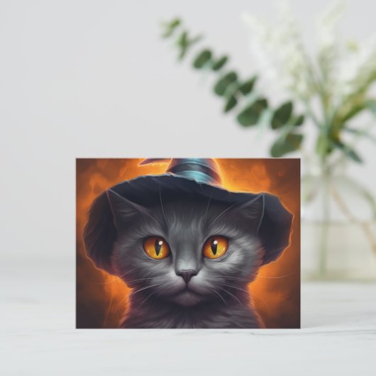 Postales Cat Halloween Briefkaart (Staand voorkant)