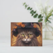Postales Cat Halloween Briefkaart (Staand voorkant)