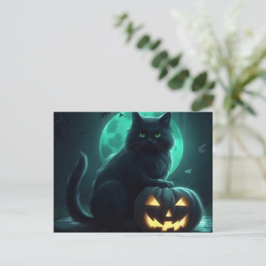 Postales Cat Halloween Briefkaart (Staand voorkant)