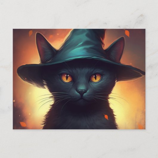 Postales Cat Halloween Briefkaart (Voorkant)