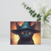 Postales Cat Halloween Briefkaart (Staand voorkant)