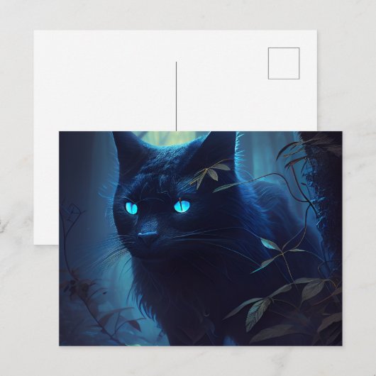 Postales Chat Bleu Briefkaart (Voorkant / Achterkant)