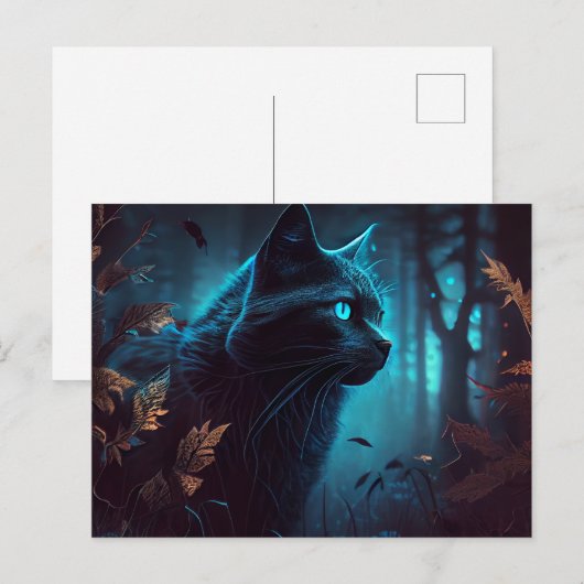 Postales Chat Bleu Briefkaart (Voorkant / Achterkant)