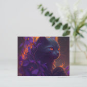 Postales Chat Mauve Briefkaart (Staand voorkant)