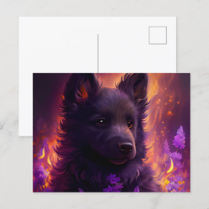 Postales Chien Mauve Briefkaart