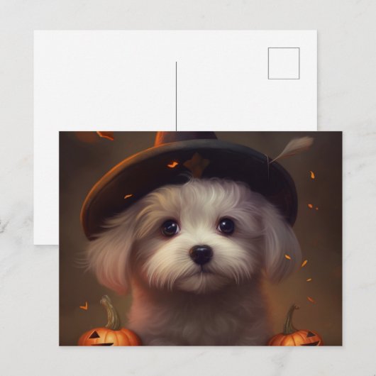 Postales Puppy Halloween Briefkaart (Voorkant / Achterkant)