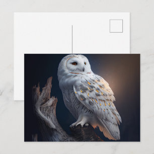 Postales snowy owl-kaarten briefkaart