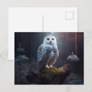 Postales snowy owl-kaarten briefkaart