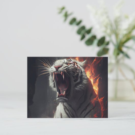 Postales White Tiger Briefkaart (Staand voorkant)