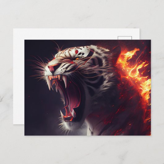 Postales White Tiger Briefkaart (Voorkant / Achterkant)