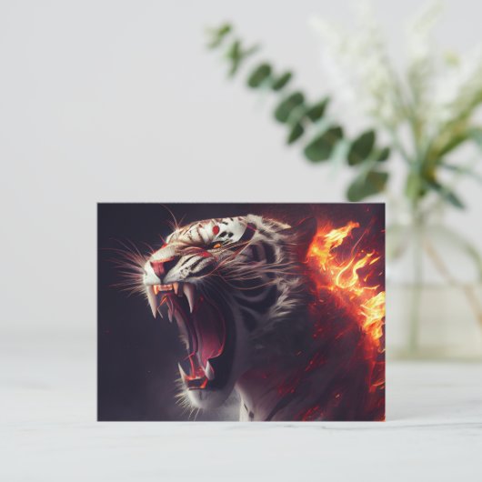 Postales White Tiger Briefkaart (Staand voorkant)