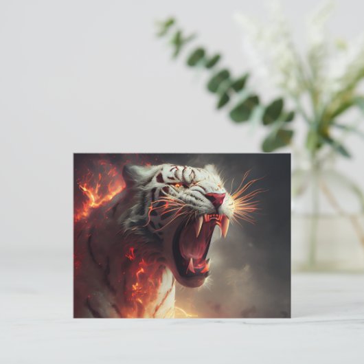 Postales White Tiger Briefkaart (Staand voorkant)