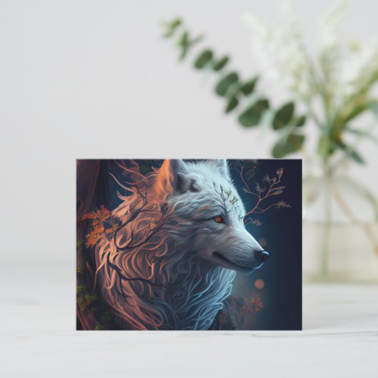 Postales White Wolf Briefkaart (Staand voorkant)