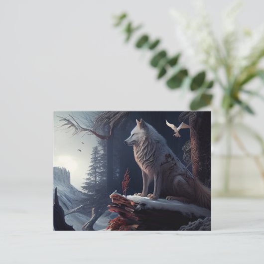 Postales White Wolf Briefkaart (Staand voorkant)