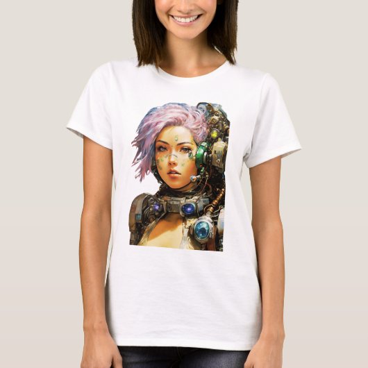 Postapocalyptische cyborg t-shirt (Voorkant)