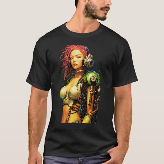 Postapocalyptische cyborg t-shirt (Voorkant)