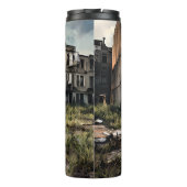 Postapocalyptische vernietiging | Verlaten gebouwe Thermosbeker (Achterkant)