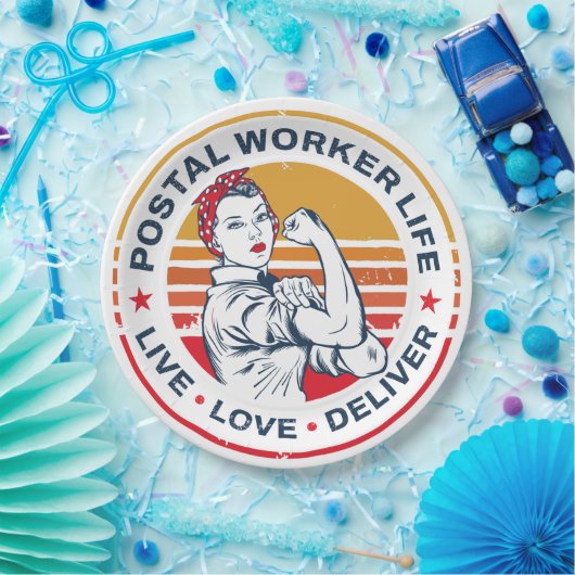 Postarbeider Birthday Post Kantoor Medewerker Papieren Bordje (Feest)