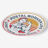 Postarbeider Birthday Post Kantoor Medewerker Papieren Bordje (Gekanteld)