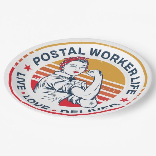 Postarbeider Birthday Post Kantoor Medewerker Papieren Bordje (Gekanteld)