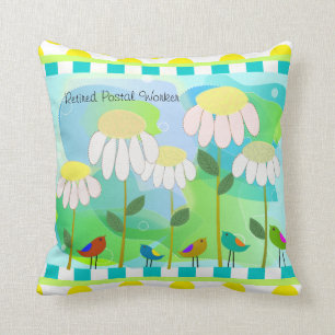 Postarbeider Daisies Pillow in ruste Kussen