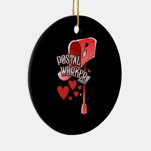 Postarbeider hartslag - liefde postbeambte keramisch ornament (Rechts)